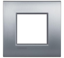 Рамка 2мод. Air Livinglight итальянский стандарт Матовый хром Leg BTC LNC4802CRS