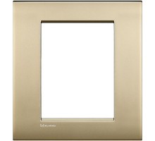 Рамка 3+3мод. Air LivingLight матовое золото Leg BTC LNC4826OF
