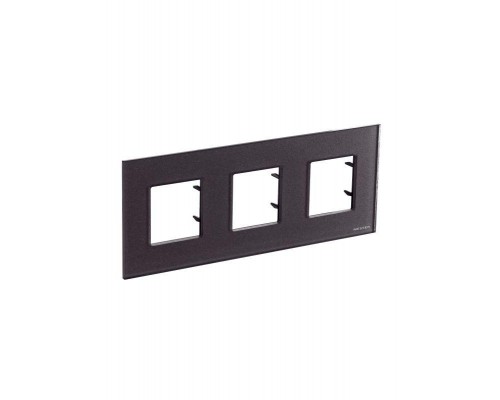 Рамка 3-м 2мод. Zenit стекло кофейное ABB 2CLA227300N3701