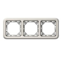 Рамка 3-м Plexo горизонт. с суппортом IP55 бел. Leg 069698