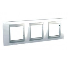 Рамка 3-м Unica Top нордик/алюм. SchE MGU66.006.092