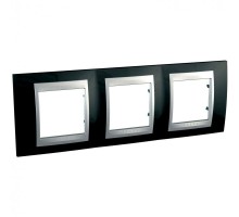 Рамка 3-м Unica Top родий/алюм. SchE MGU66.006.093