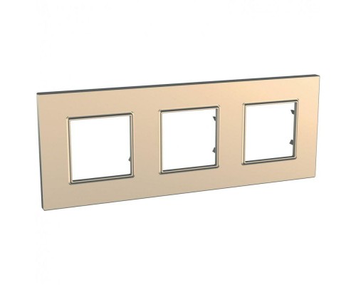 Рамка 3-м Unica quadro медь SchE MGU6.706.56