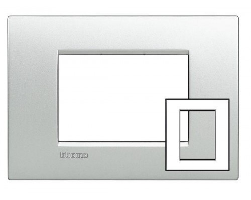 Рамка 3мод. Air LivingLight алюм. Leg BTC LNC4826TE