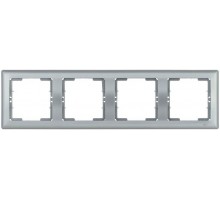 Рамка 4-м BOLERO РГ-4-БС горизонт. серебр. ИЭК EMB40-K23