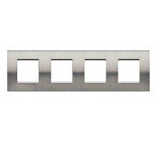 Рамка 4-м LivingLight прямоугол. фактурная сталь Leg BTC LNA4802M4ACS