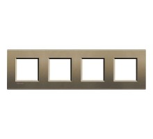 Рамка 4-м LivingLight прямоугол. корич. шелк Leg BTC LNA4802M4SQ