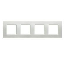 Рамка 4-м LivingLight прямоугол. серебро Leg BTC LNA4802M4AG
