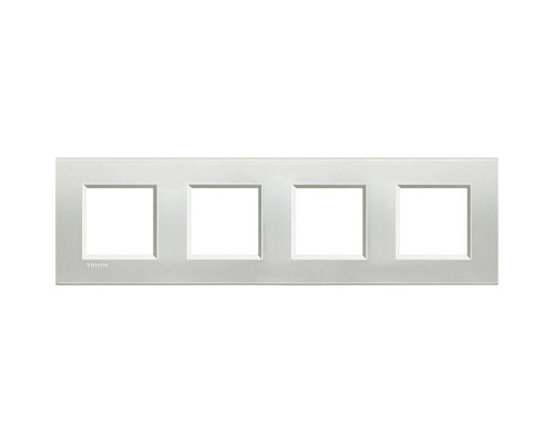 Рамка 4-м LivingLight прямоугол. серебро Leg BTC LNA4802M4AG