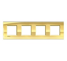 Рамка 4-м LivingLight прямоугол. золото Leg BTC LNA4802M4OA