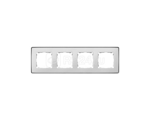 Рамка 4-м Simon82 Detail бел.; основание алюм. Simon 8201640-243