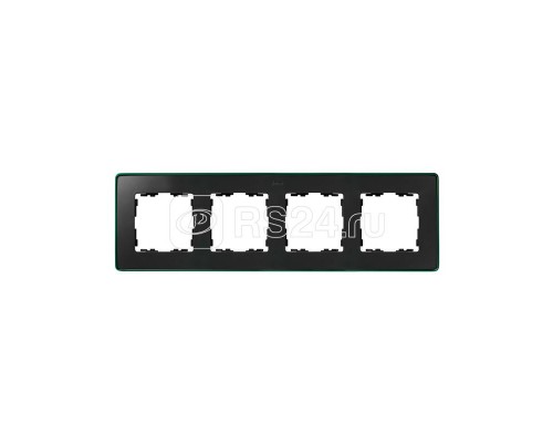 Рамка 4-м Simon82 Detail графит; основание зел. Simon 8201640-250