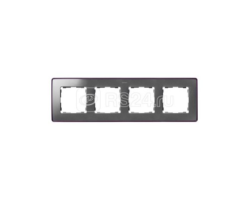 Рамка 4-м Simon82 Detail холодный алюм.; основание фиол. Simon 8201640-254