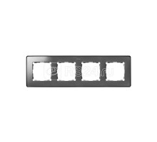 Рамка 4-м Simon82 Detail холодный алюм.; основание графит Simon 8201640-293