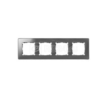 Рамка 4-м Simon82 Detail холодный алюм.; основание хром Simon 8201640-093