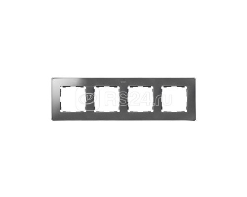 Рамка 4-м Simon82 Detail холодный алюм.; основание хром Simon 8201640-093