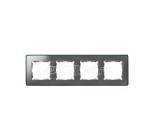 Рамка 4-м Simon82 Detail холодный алюм.; основание зел. Simon 8201640-253