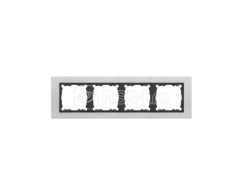 Рамка 4-м Simon82 Nature сталь матовая/графит (металл) Simon 82847-31