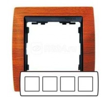 Рамка 4-м Simon82 вишня/графит Simon 82845-61