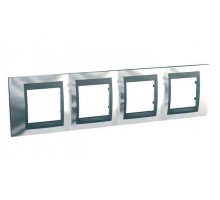Рамка 4-м Unica Top хром/графит SchE MGU66.008.210