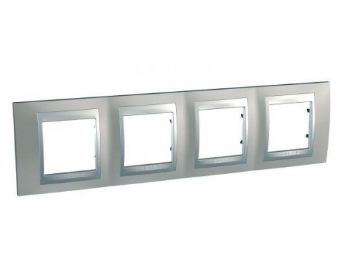 Рамка 4-м Unica Top никель/алюм. SchE MGU66.008.039