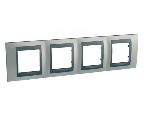Рамка 4-м Unica Top никель/графит SchE MGU66.008.239