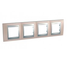 Рамка 4-м Unica Top оникс/алюм. SchE MGU66.008.096