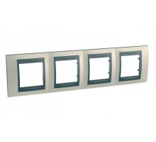 Рамка 4-м Unica Top опал/графит SchE MGU66.008.295