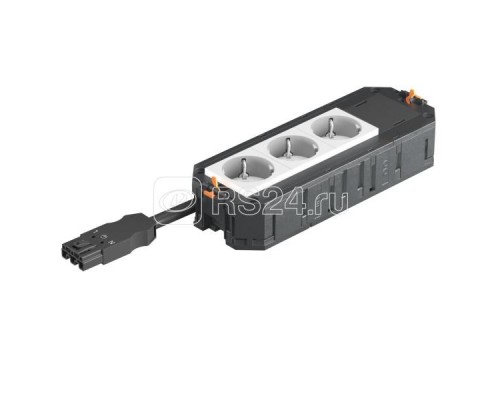 Рамка 4-м с розетками 3 бел. 1 заглушка 45х45 250 V 16 A 2P+E штекер WINSTA MIDI OBO 7404618