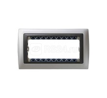 Рамка 5мод. Simon82 Centralizations узкая с суппортом алюм./графит Simon 82854-33