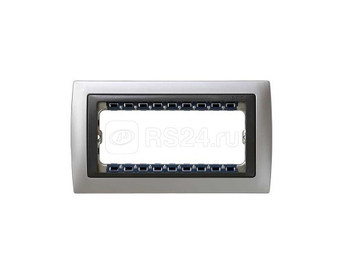 Рамка 5мод. Simon82 Centralizations узкая с суппортом алюм./графит Simon 82854-33