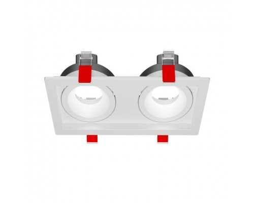 Рамка для модульного светильника FLEX 50 11 110х220х55 двойная встраив. поворотная RAL9010 VARTON V1-R0-00435-10010-2000000