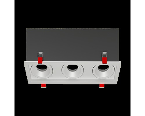 Рамка для модульного светильника FLEX 50 14 110х325х130 тройная встраив. поворотная RAL9010 VARTON V1-R0-00435-10014-2000000