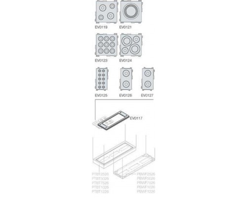 Рамка для монтажа сальников 214х90мм ABB EV0117