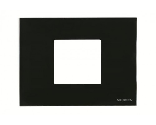 Рамка итальянского стандарта 3M 2-мод. базовая Zenit стекло черн. ABB 2CLA247200N3101