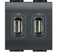 Разъем LL для зарядки 2хUSB антрацит Leg BTC L4285C2