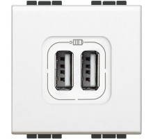 Разъем LL для зарядки 2хUSB бел. Leg BTC N4285C2