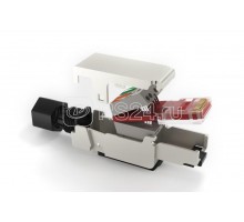 Разъем PLUF-8P8C-S-C6A-SH RJ45 (8P8C) под витую пару полевая заделка кат.6a экран. для ож кабеля (общ. dкабеля 6-8мм 23-26 AWG) Hyperline 264779