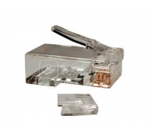 Разъем PLUG-8P8C-U-C3-100 RJ45(8P8C) под витую пару кат.3 (6 µ/ 6 мкр. дюйм) универс. (для ож и мж кабеля) (уп.100шт) Hyperline 49344