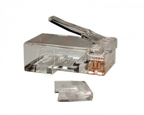 Разъем PLUG-8P8C-U-C3-100 RJ45(8P8C) под витую пару кат.3 (6 µ/ 6 мкр. дюйм) универс. (для ож и мж кабеля) (уп.100шт) Hyperline 49344