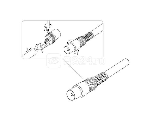 Разъем антенный на кабель гнездо-TV бел. Rexant 06-0010-A