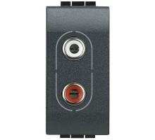 Разъем Аудио 2хRCA LivingLight антрацит Leg BTC L4281