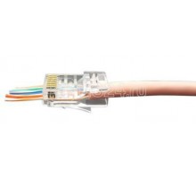 Разъем легкой оконцовки PLEZ-8P8C-U-C6-100 RJ-45 (8P8C) под витую пару кат.6 (50 µ/ 50 микродюймов) универс. (для ож и мж кабеля) (уп.100шт) Hyperline 403343