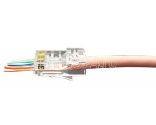 Разъем легкой оконцовки PLEZ-8P8C-U-C6-100 RJ-45 (8P8C) под витую пару кат.6 (50 µ/ 50 микродюймов) универс. (для ож и мж кабеля) (уп.100шт) Hyperline 403343
