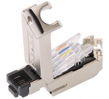 Разъем розеточный SIMATIC NET IE FC RJ45 PLUG 145 RJ45 для подключения к INDUSTRIAL ETHERNET в высокопрочн. метал. корпусе; отвод кабеля под углом 145град. Siemens 6GK19011BB300AA0