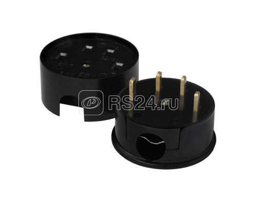Разъем РШ-ВШ 32А 380В 3Р+РЕ кругл. черн. UNIVersal 1233