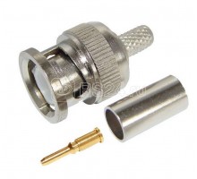 Разъем штекер BNC RG-6 обжим 01-001С (уп.100шт) Rexant 05-3003