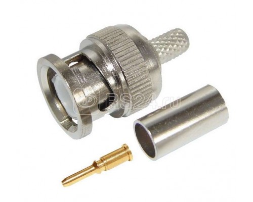 Разъем штекер BNC RG-6 обжим 01-001С (уп.100шт) Rexant 05-3003