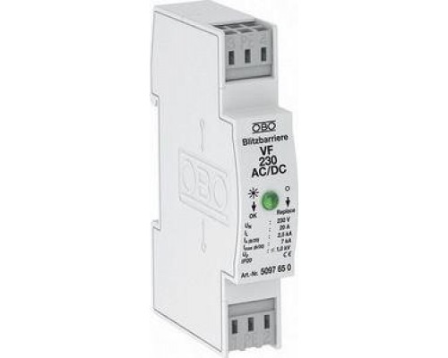 Разрядник MSR для 2-полюсн. энергосбережения 230В VF 230-AC/DC OBO 5097650