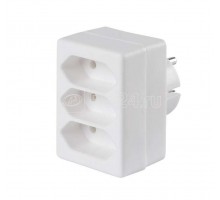 Разветвитель 3-м 16А без заземл. BU-PS3F-W бел. BURO 352750